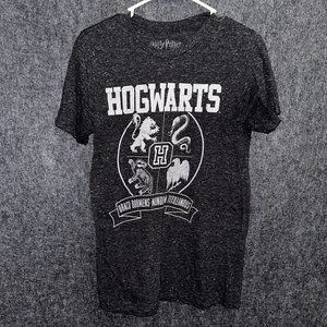 Hogwarts Harry Potter Used Short Sleeved Tshirt Size Men’s Small Gray